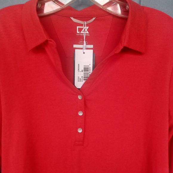 CUTTER & BUCK RED DRYTEC POLO GOLF SHIRT NWT LARGE - Picture 12 of 16